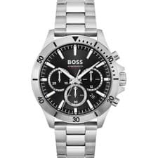 Image of NEW GENUINE BOSS HB 1514057 MEN'S TROPER BLACK SILVER WATCH - 2 Y Warranty