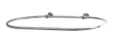 Image of Oval Shower Curtain Rail 2 Wall Fixings Polished Nickel finish