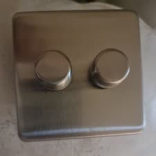 Image of Knightsbridge SF2182BC 2G Dimmer, Brushed Chrome