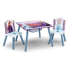 Image of Delta Children Frozen Elsa Anna Kids Table and Chair Set with Storage (2 Chairs 