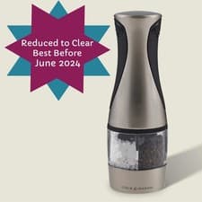 Image of Clearance Electronic Salt Pepper Mill 2 In 1 Brushed Chrome Cole & Mason Kew