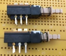 Image of 2 Pole Double Throw DPDT Push Button Switch Latching 0.5A PCB Pins Non-Shorting