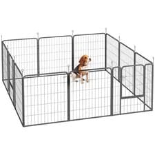Image of PawHut Dog Pen, 12-Panel Puppy Pen for Medium Dogs, 80cm High, Black