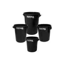 Image of Refina Black Plastering Mixing Bucket Large Plaster Rendering Tub 35-100L