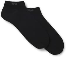 Image of Hugo Boss Ankle Socks 2 Pairs Trainer Mens White or Black 100% Genuine New