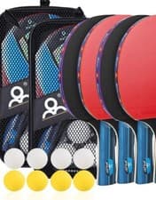 Image of New Speed and Spin PPong Table Tennis Set / rackets with 4 Bats,8 Balls & Bag UK