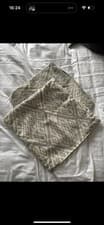 Image of Argyle Boucle Cushion Cover in Natural Beige and Stone Grey. 17x17"