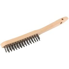 Image of Draper Wire Scratch Brush 2 Row 290mm Wooden Handle With Hanging Hole 50934