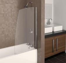 Image of Bath Screen Shower Screen Over Bath Polished Silver Finish 770 x 1375mm