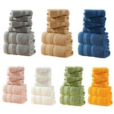 Image of 6 Piece Bath Towels Set 100% Cotton Towels Turkish Towels for Bathroom Hotel Spa