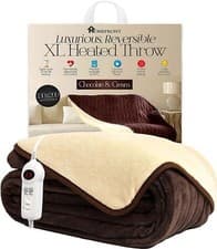 Image of Homefront Heated Throw Electric Over Bed Blanket XL Luxurious Fleece Washable