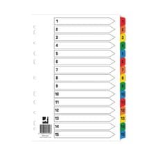 Image of Q-Connect Index 1-15 Board Reinforced Multicoloured (10 Pack) KF01520Q