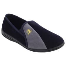 Image of Zedzzz Mens Aaron Twin Gusset Velour Slippers 2 Colours 9 Si DF840