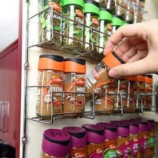 Image of 1/2/3/4/5/6 Tier Spice Herb Jar Rack Holder Kitchen Door Cupboard Wall Storage