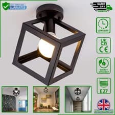 Image of Pack of 4 Retro Industrial Geometric Design Ceiling Pendant Light Fixture in UK