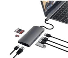 Image of Satechi USB C Hub 8-in-1 Multiport Adapter V2 4K 60W PD - Space Grey (ST-TCMA2M)