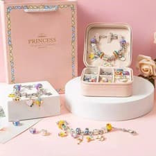 Image of Bracelet Making Kit Beads Jewellery Charms Pendant Set DIY Craft Girls Gift