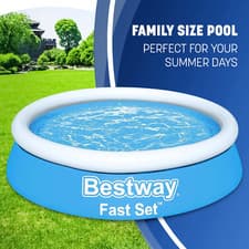 Image of Bestway Fast Set Swimming Pool Above Ground Blue Inflatable 6ft x 20'', 940L