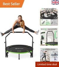 Image of Adjustable Foldable Mini Trampoline for Adults - Ultra Stable Indoor Workout