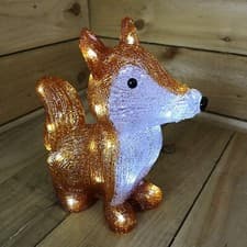 Image of Christmas Acrylic Fox - 28cm, LED Lights, In or Outdoor Use, Beautiful Character