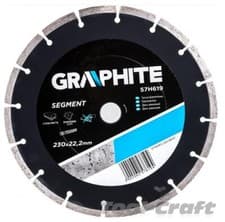 Image of GRAPHITE diamond blade disc 230mm segment type for concrete, bricks tile masonry