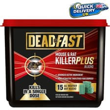 Image of Deadfast Mouse & Rat Killer Plus Poison 15 Blocks Rodent Control Pest Trap Bait