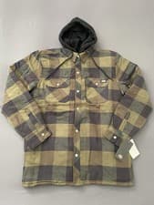 Image of NWT Dickies Relaxed Fit Plaid Shirt Jacket TJ201NBU Multi Men’s Size M-XL Hooded