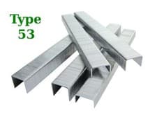 Image of Type 53 series Staples 6 8 10 12 14 16 mm 22 Ga galvanised upholstery staples