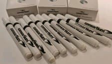 Image of 10 x High Quality Black Whiteboard Drywipe Marker Pens Bullet Tip