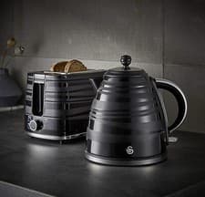 Image of Swan Symphony Black 1.7L Jug kettle & 2 Slice Toaster Set SK31050BN/ST31050BN