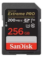 Image of Sandisk SDXC Extreme PRO 256GB Memory Card Class 10 U3 200MB/s V30 4K (UK) BNIP