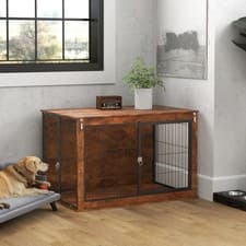 Image of PawHut Dog Crate Furniture with Openable Top, Two Doors, for Large Dogs