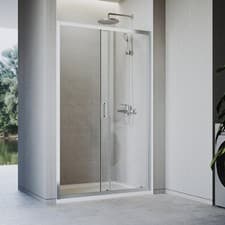 Image of Sliding Shower Enclosure 1000-1700mm Wet Room 6mm Safety Glass Door Easy Install