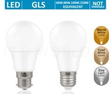 Image of GLS Globe LED Light Standard Bulbs Warm/Cool/Day White Bayonet Screw In B22 E27