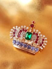 Image of ✨  Lauren Ralph Lauren Rhinestone-Embellished 👑 Crown 👑 Pin Brooch  ✨W/O BOX