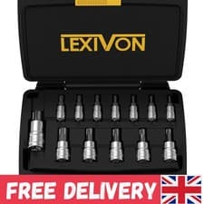 Image of S2 Alloy Steel 13-Piece Torx Bit Socket Set T8-T60 - Chrome Finish for Longevity