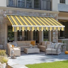 Image of 3 x 2.5m Manual Awning Patio Outdoor Garden Canopy Sun Shade Retractable Shelter