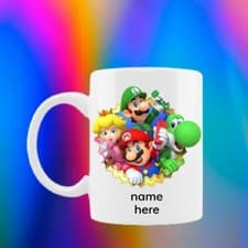 Image of super Mario Mug with free personalisation