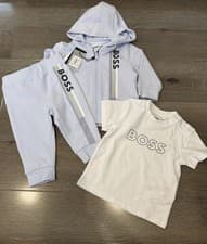 Image of BNWT Baby Boys Hugo Boss Tracksuit Set T-shirt, Jacket, Joggers Age 9 Months