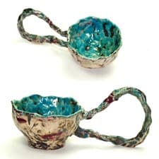 Image of Cup ceramic glazed stoneware GOURMAND unique sig. Prof.em Loeschner-Gornau f09