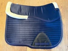 Image of Saddle Pad Anti Slip neoprene waffle -Satin Silicone Foam Dressage Navy FULL