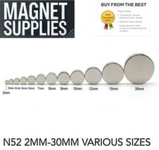 Image of N52 Strong Fasteners - Neodymium - Various Size 2-30mm disc round small