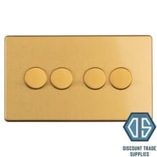 Image of Antique Gold Screwless Switches Sockets Flat Concealed Plate Brushed Satin Brass