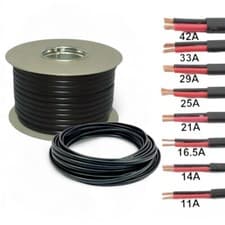 Image of Twin 2 Core Cable 12v 24v 2Core Flat Thin Wall Automotive Wire Black & Red Auto