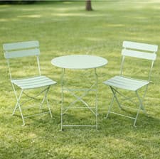Image of Metal Bistro Set Outdoor Garden 3 pc Patio Cafe Pub Folding 2 Seater Chair Table