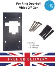 Image of Ring Video Doorbell 2nd Gen - Replacement Mounting Plate/Bracket with Fixings
