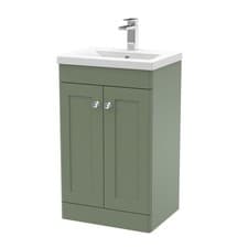 Image of Nuie Classique 500mm Floorstanding Basin Vanity Unit Satin Green Bathroom Unit