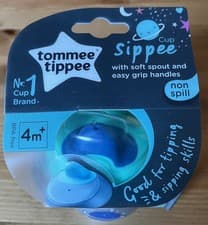 Image of New Tommee Tippee sippee cup with soft spout and easy grip handles non spill 4m+