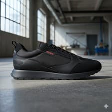 Image of Hugo Boss Icelin Runn Trainers Black All Sizes Signature Logo RRP £199 HBIRBBR