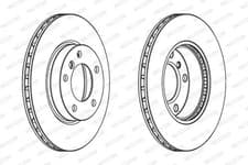 Image of 2x Brake disc Vented DDF258C FERODO for BMW ALPINA
